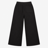 Wide Leg Joggers Black Drawstring Relaxed Trousers