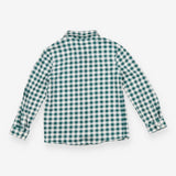 Shirt green white check LS