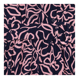 Navy Pink Abstract Print Tie Waist Maxi Dress