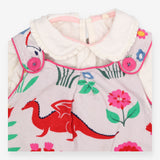 Pinafore Dress and Top Cord Dragon and Flowers