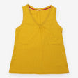 Top Mustard Yellow Cotton Sleeveless V Neck Ladder