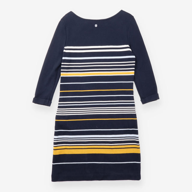 Knitted Dress Navy Multi Stripe Cotton