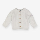 Cream knitted cardigan brown buttons