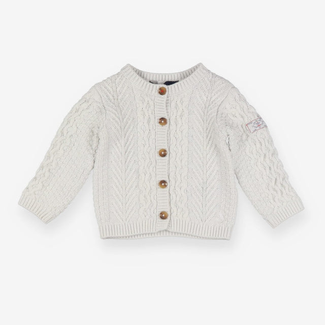 Cream knitted cardigan brown buttons