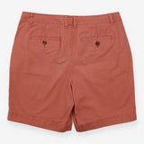 Chino Shorts Coral Orange Mid Rise Tailored