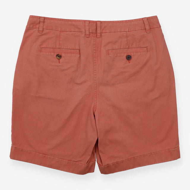 Chino Shorts Coral Orange Mid Rise Tailored