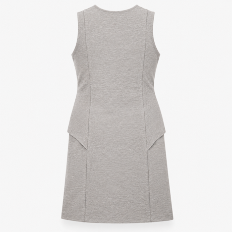 Grey Marl Layered Sleeveless Viscose Blend Dress
