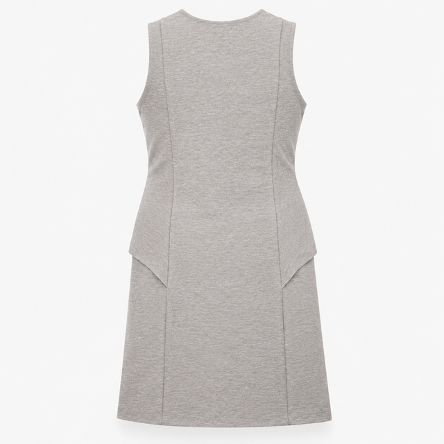 Grey Marl Layered Sleeveless Viscose Blend Dress