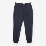 Trousers Tapered Cotton Blend Stretch Navy