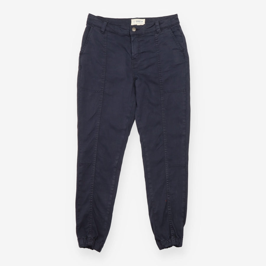 Trousers Tapered Cotton Blend Stretch Navy