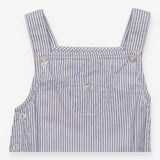 Blue and white stripe dungarees with pocket
