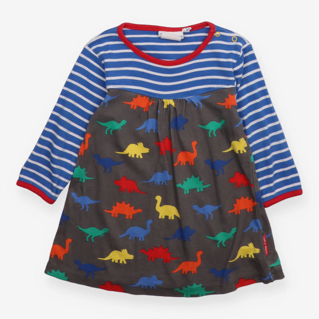 Dress Blue and Strip and Multi Coloured Dinosaurs