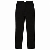 Cotton Blend Polka Dot Tailored Trousers Black