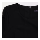 Wrap Dress Black Three Quarter Sleeve Midi