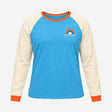 Blue Cream Colour Block Rainbow Long Sleeve Raglan