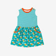 Rainbow print sleeveless dress with pockets