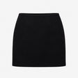 Navy Blue Wool Blend Textured A-Line Mini Skirt