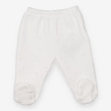 Joggers with feet white padded silver stars