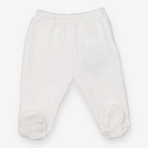 Joggers with feet white padded silver stars