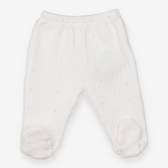 Joggers with feet white padded silver stars