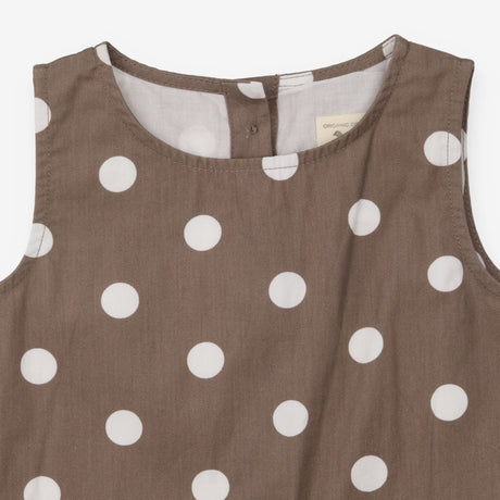 Dress sleeveless brown white spot