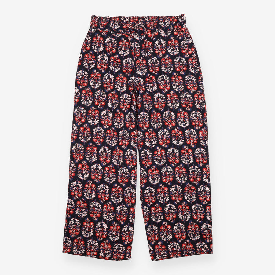 M&S Collection Navy Red Floral Paisley Print Draws