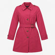Coat Trench Belted Dark Pink