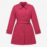 Coat Trench Belted Dark Pink