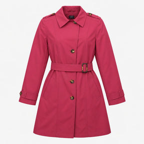 Coat Trench Belted Dark Pink
