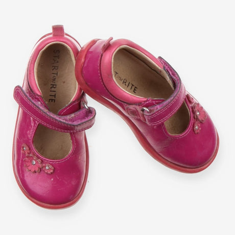 Patent Shoe Pink Sparkle with Flowers