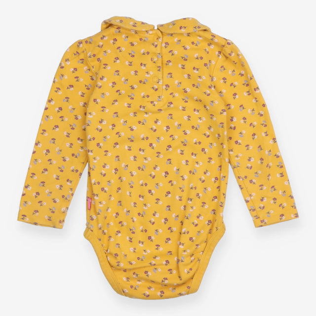 Bodysuit yellow small flowers collar LS