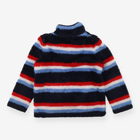 1/4 zip furry red white blue sweater