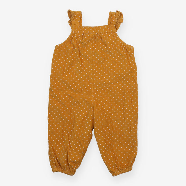 Dungaree set yellow spot cord ducks 