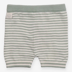 Green Striped Knit Shorts