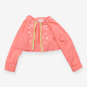 Pink bolero with flowers and sequins