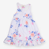 Blue Stripe Dress with Florals