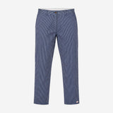 Trousers Stripe Cotton Chino Straight Leg Navy Whi