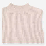 Oatmeal Beige Chunky Rib High Neck Knitted Tank To