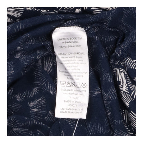 Tunic Top Navy Leaf Print Cotton Modal