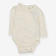 White long sleeve bodysuit frill collar with flowe
