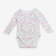 Bodysuit Wrapover Pink Floral Print