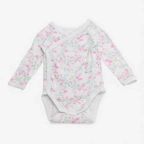 Bodysuit Wrapover Pink Floral Print