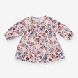 Dress oatmeal blue burgundy flowers jersey LS