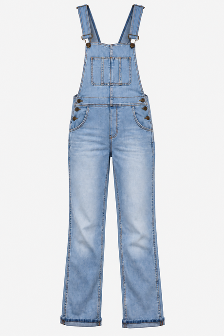 Dungarees Light Blue Wash Denim Tapered Leg