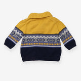 Yellow and Navy Knit Sweater
