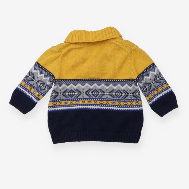 Yellow and Navy Knit Sweater