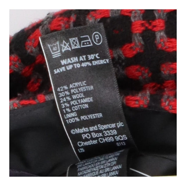 M&S Collection Red Textured Wool Mini Skirt