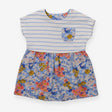 Dress blue floral and stripes