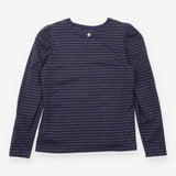 Navy Metallic Stripe Embellished Moth Jersey Top