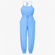 Jumpsuit Blue Wide Leg Drawstring Cami
